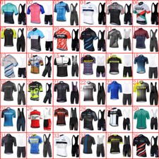 Mens Cycling Jersey Bib Shorts Set Short Sleeve Bike Outfits Bicycle Sports Wear