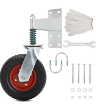 8" Spring-Loaded Gate Wheel – Heavy Duty Caster for Metal & Wood Fence Gates