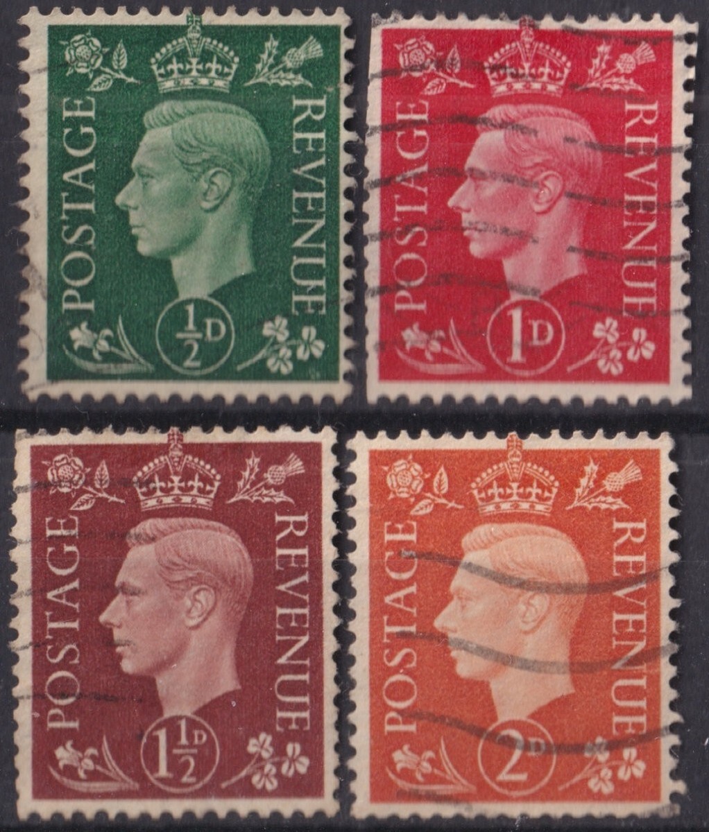F-EX50269 ENGLAND UK GB 1937 USED KING GEORGE VI SIDEWAYS