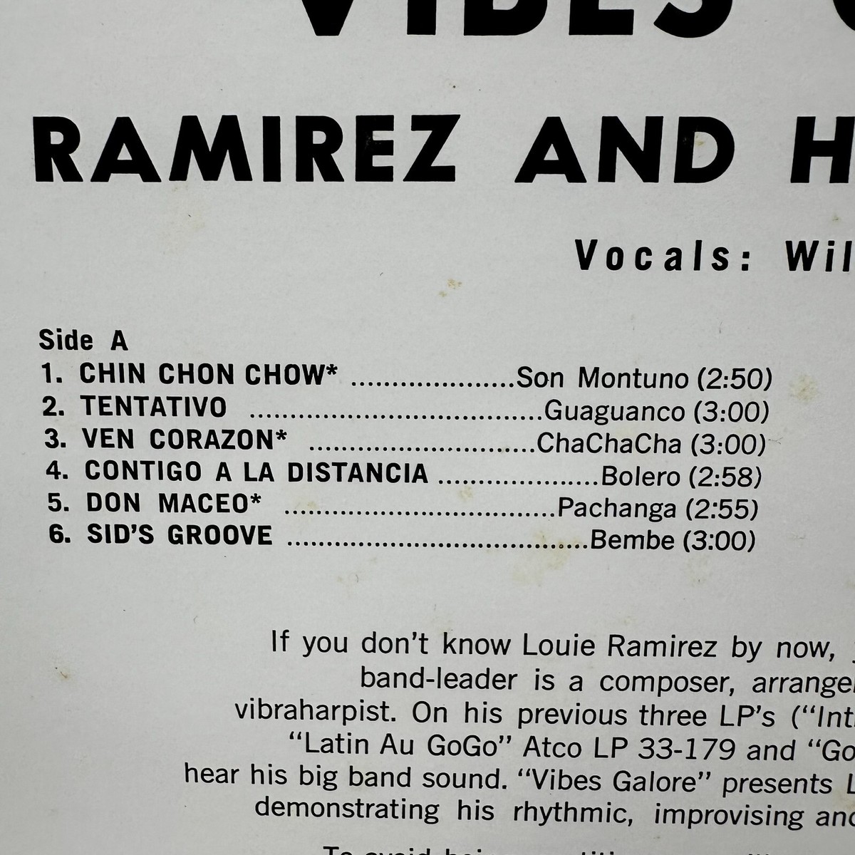 Great Condition] Louie Ramirez and His Conjunto Chango