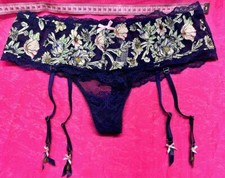 VTG VICTORIA  S SECRET SZ M Panty Bikini Sissy HOT SECOND SKIN Blue