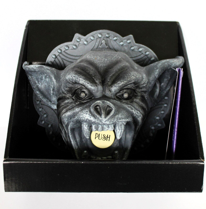 Haunted Living Halloween Animated Gargoyle Doorbell Lights & Talks NEW