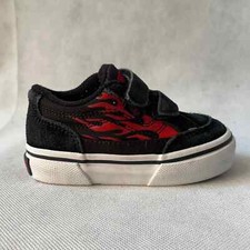 Vans Toddler Black Suede Flame Old Skool Size 5
