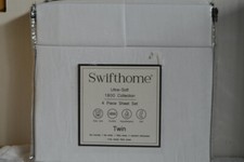 SWIFTHOME ULTRA-SOFT 4 PIECE TWIN SIZE SHEET SET COLOR WHITE NIP
