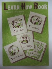 Vtg 1941 LEARN HOW TO Crochet Booklet Knit Tatting Embroidery Spool Cotton Co
