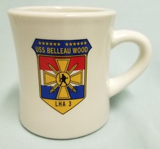 USN US NAVY USS BELLEAU WOOD LHA-3 DEVIL DOG CREST LOGO CUSTOM MUG CUP STEIN