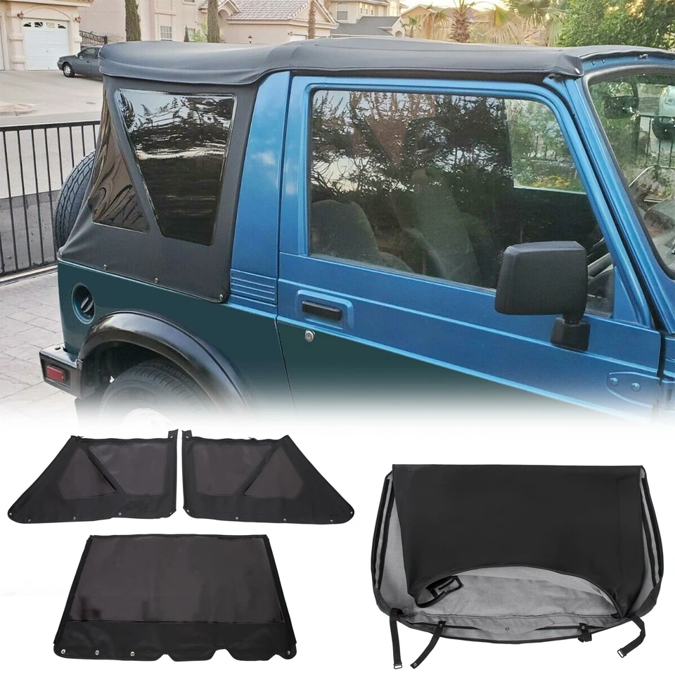 HECASA For 1986-94 Suzuki Samurai Replacement Soft Top w/ Zip Out Tinted Windows - Image 3 of 4
