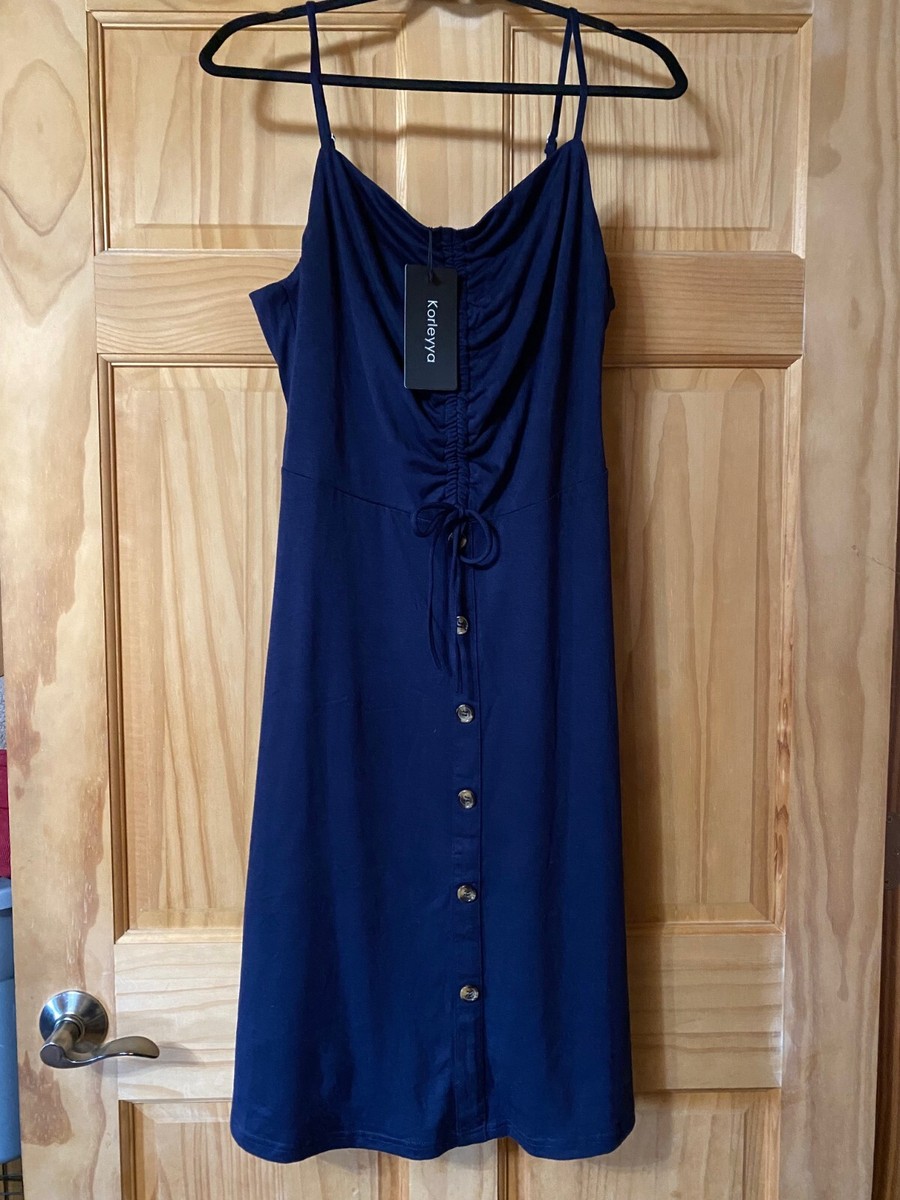 navy blue sun dresses Navy Knit Sun Dress main image 0