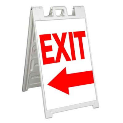 EXIT LEFT ARROW Signicade 24x36 Aframe Sidewalk Sign Banner Decal DEPART