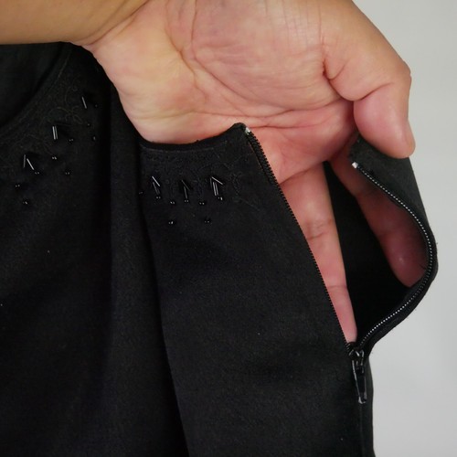 New York & Co Womens XL Black Beaded Embellish Fitted Zip Up Cropped Tank Top - Picture 7 of 12