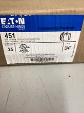 25 Eaton Crouse-Hinds 3/4" EMT set screw type box connector NEW
