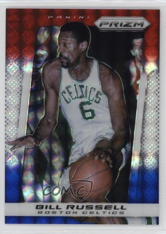 2013-14 Panini Prizm Red White & Blue Mosaic Prizm Bill Russell #260 HOF 2s2