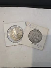 Lot of 2 Franklin Half Dollars 1952 S + 1963 D 90% Silver Coins Start Stacking