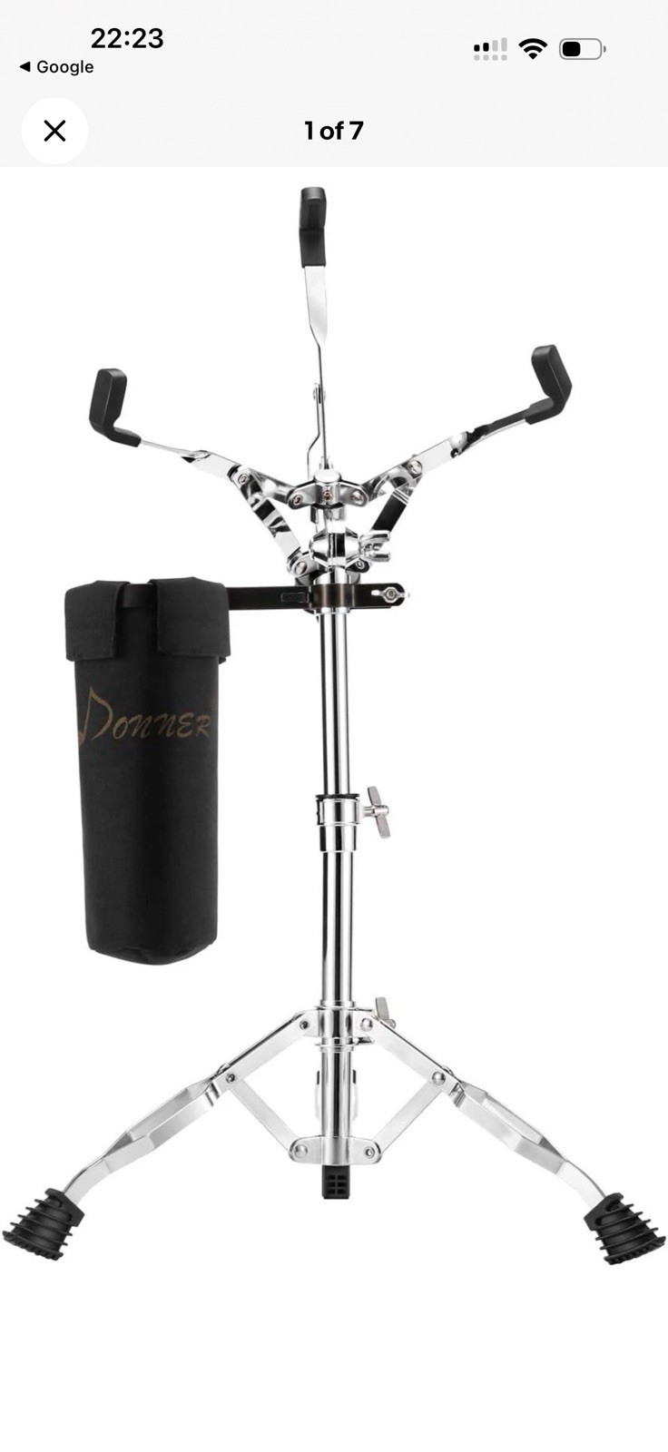 Donner Snare Drum Stand Adjustable Double Braced with Drumstick Holder,Fits for