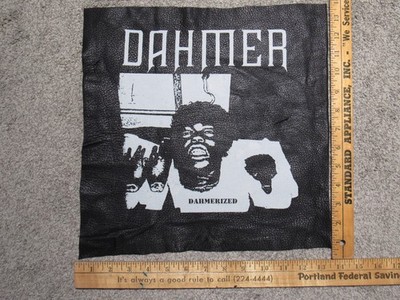 DAHMER Band Glow In Dark Leather Back Patch Punk Grind Metal Thrash LP EP CD