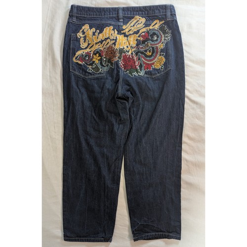 Ninth Hall Ambush Dragon Embroidered Jeans Mens 34x29 Baggy Loose Fit Denim Raw