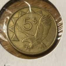 NAMIBIA 1993 XF-40 5 DOLLARS COIN