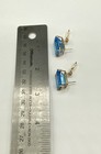 14k Gold Emerald Cut Blue Topaz Clip On Earrings 5/8" x 1/2" 10.0 g — photo 6