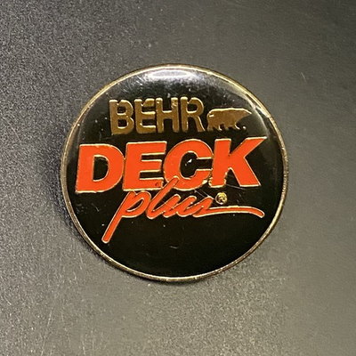 #ad VTG Behr Deck Plus Paint Wood Stain Advertising Hat Lapel Pin $9.99