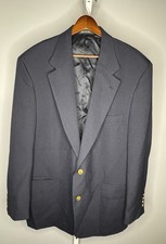 Vintage Wimbledon England Navy Blazer 48R Gold Buttons USA Made, Dillards