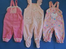Lot Vintage Baby Girl Pink Overalls new EUC Sear Disney Pooh,Health-tex 3-9mo.