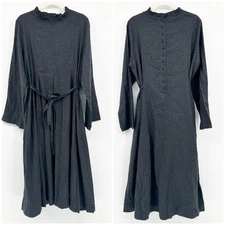 NWT Les Filles D'Ailleurs Quiet Luxury Minimalist Lagenlook Modest Dress Size L