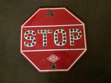 Vintage California CSAA AAA Porcelain Glass Reflectors Stop Sign, G10A63