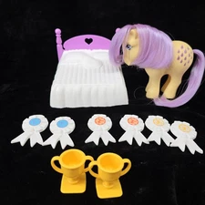 Vintage My Little Pony Lemon Drop Figure G1 1982 Hasbro Bed Trophies Ribbons