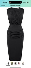 GRACE KARIN Women's Ruched Bodycon Dress Summer Sleeveless Size M Black