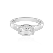 Brasilianischer Weißer Topas Platinplattierter Silberring, 1,218ct