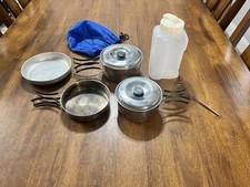 Vintage Stansport Backpacking Camping Stainless Steel Cook Set For One w Extras