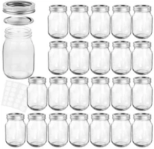 Mason Jars 12 oz With Regular Lids and Bands, Ideal for Jam, Honey, Wedding F...