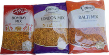 Indian Snacks Selection, Bombay, Balti, London Mix 3 X 325G Large Bags Party Se