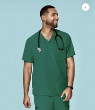 Mandala Scrub Top Hunter Green Men  s Size 3XL 2 Pocket - Chest Pocket