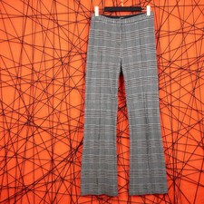 Pinko Glen Check Plaid Pants Women's Size IT 44 Flare Leg Dress Trousers Stretch