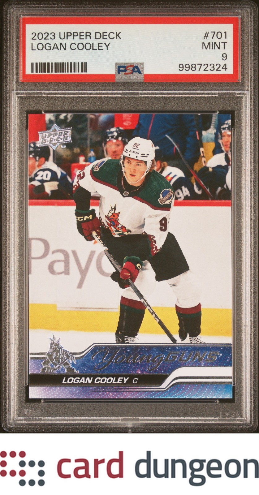 Logan Cooley 2023 Upper Deck #701 Young Guns - 99872324 PSA 9