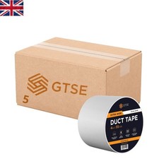 5 Rolls of 100mm x 50m Strong Adhesive White Duct Tape - No Residue, Waterproof 0.38 per metre