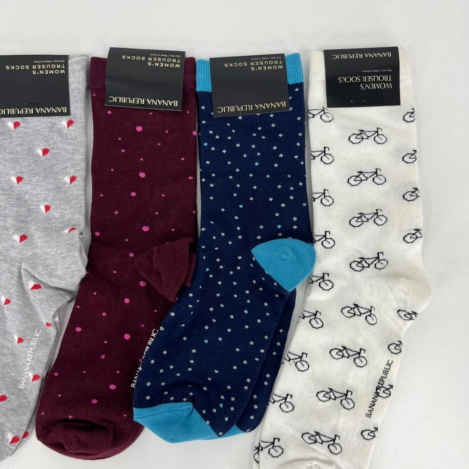 Lot of 4 Banana Republic Trouser Socks Women's One Size Multicolor Mid Calf NWT - Image 4 of 4