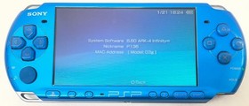 PSP 3000 Vibrant Blue / New Battery / Genuine Sony Charger / Region Free / 64 GB