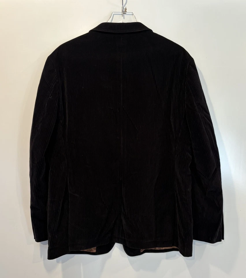 Andrew Fezza Assets Black Ribbed Velvet Blazer Jacket Sport Coat Mens 44R (J) - Image 2 of 4