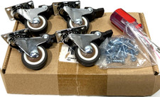 1.25 In Caster Wheels, 4 qty Heavy Duty Casters,with Brake,No Noise Locking Pol