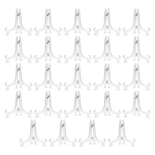 24 Pack Small Plastic Easel for Display, Plate Holders for Photo Dishes, 5.3 In