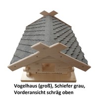 Vogelhaus (Groß), Schiefer Vogelfutterstation Sperling Meisen Spender Garten