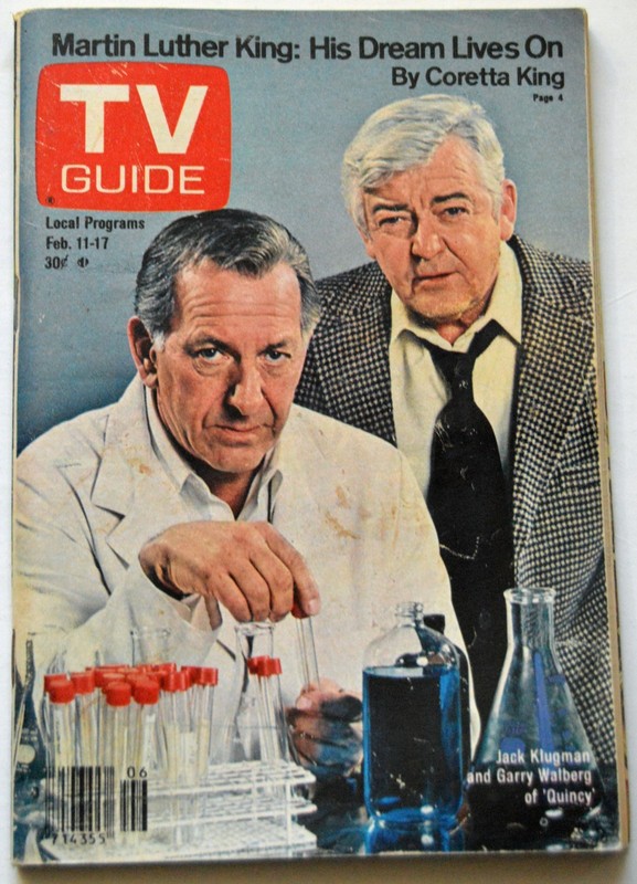 "QUINCY" -JACK KLUGMAN, BARRY WALBERG - 1978 NEW YORK METRO TV Guide NEAR MINT