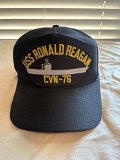 USS Ronald Reagan CVN-76 Navy Ship Hat, Made In USA, Blue, One Size Fits All