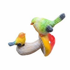 Colorful Bird and Toadstool Decor Vibrant Colors Outdoor Decoration for Yard