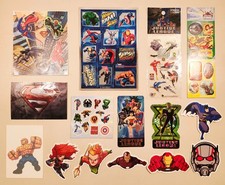 60 Super Hero Stickers Marvel DC Universe Spider-Man Hulk Thor Superman IronMan