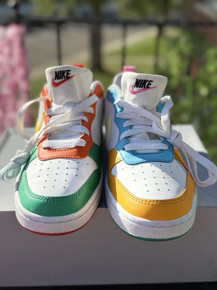 耐克 Dunk Low GS 多色白色橙色绿色 FQ8373-902 尺码 6Y 二手 — 第 2/4 张图片