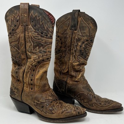 DAN POST Women's BROWN MAD CAT SIDEWINDER WESTERN BOOTS DP 3422 SIZE 6M Cowgirl