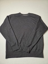 Champion Crew Neck Sweatshirt Pullover Minimalist Logo Dark Gray Heather Size M
